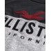 Hollister Black And Heather Grey Applique Logo Graphic Tee